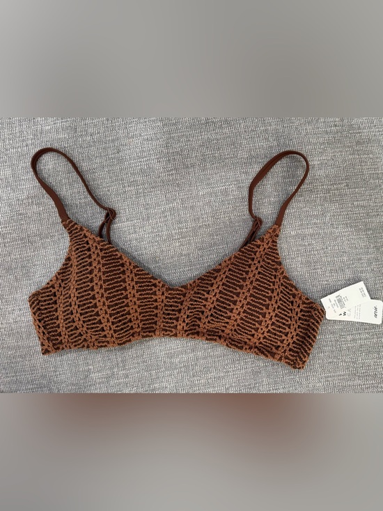 aerie Other - aerie Voop Brown Crochet Bikini Top, NWT, size Medium